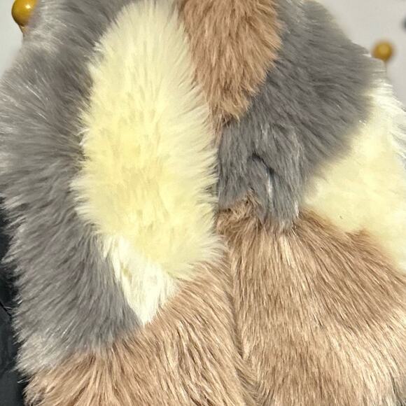 Ann Taylor The Loft Faux Fur Scarf Two Way Multicolor Pink Lavender Cream Winter - Picture 7 of 8